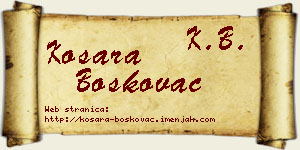 Kosara Boškovac vizit kartica